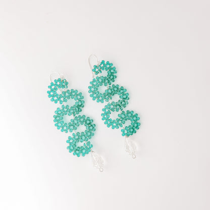 Emerald Earrings • Green Serpent Earrings • Bohemian Beaded Earrings • Statement Dangle Earrings • Emerald Jewelry • BYSDMJEWELS