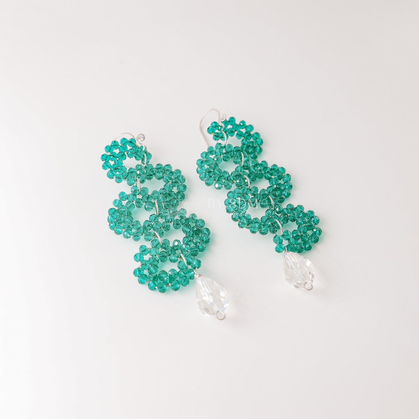 Emerald Earrings • Green Serpent Earrings • Bohemian Beaded Earrings • Statement Dangle Earrings • Emerald Jewelry • BYSDMJEWELS