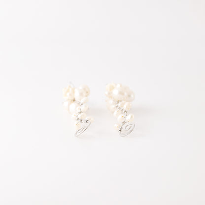 Floral Pearl Earrings • Floral Pearl Bridal Earrings • Floral Wedding Earrings • Floral Pearl Wedding Earrings • BYSDMJEWELS