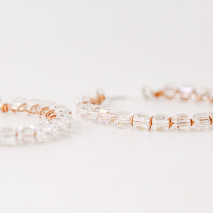 Clear Crystal Earrings • Clear Crystal Hoops • Clear Crystal Hoop Earrings • BYSDMJEWELS