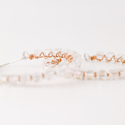 Clear Crystal Earrings • Clear Crystal Hoops • Clear Crystal Hoop Earrings • BYSDMJEWELS