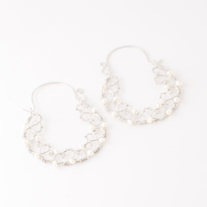 Pearl Earrings • Pearl Hoops • Pearl Hoop Earrings • BYSDMJEWELS