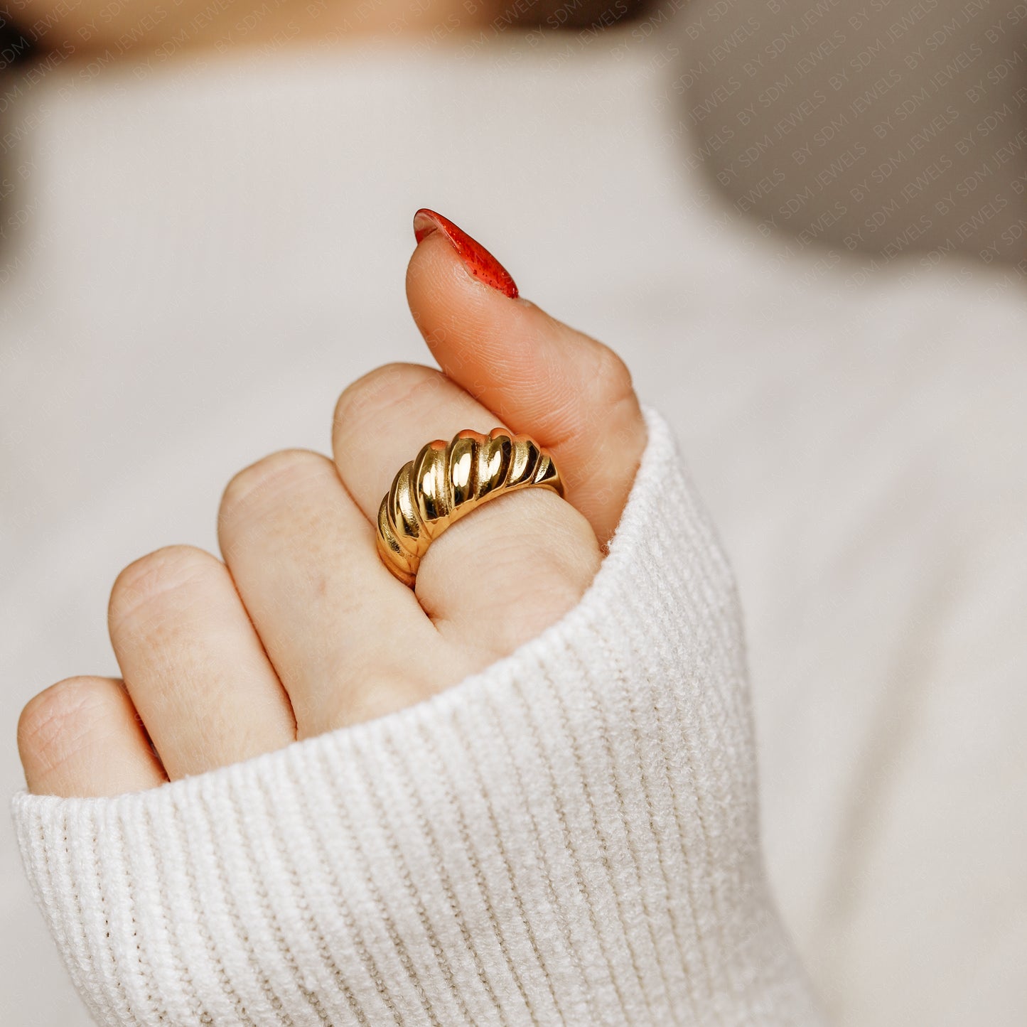 Croissant Ring • Gold Croissant Ring • Twist Ring • Signet Ring • Chunky Ring • Dome Ring • Twisted Ring • Rope Ring • BYSDMJEWELS