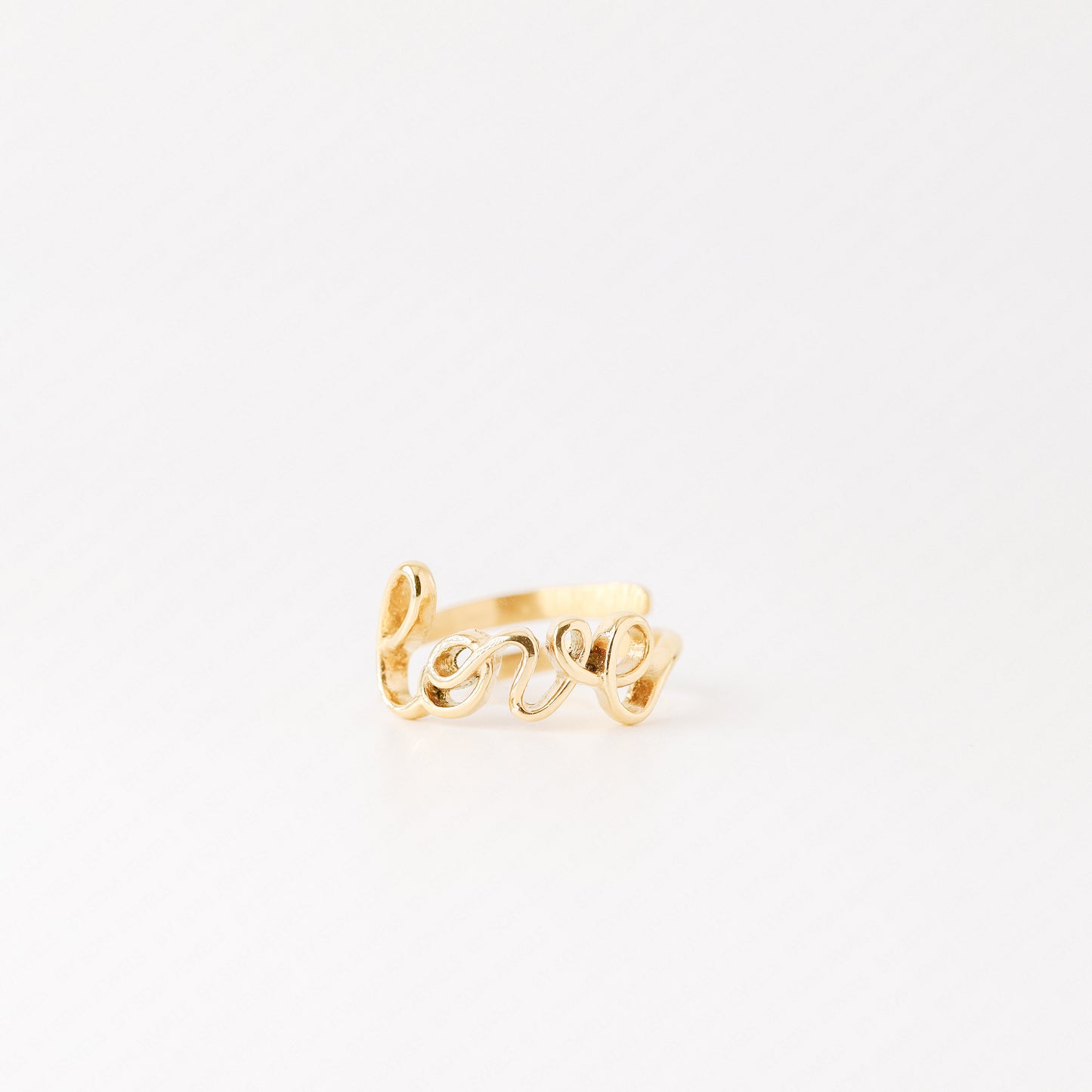 Gold Love Band Ring • Dainty Love Script Ring Women • Minimalist Love Word Ring • Cursive Love Ring • Small Promise Ring Gold • BYSDMJEWELS