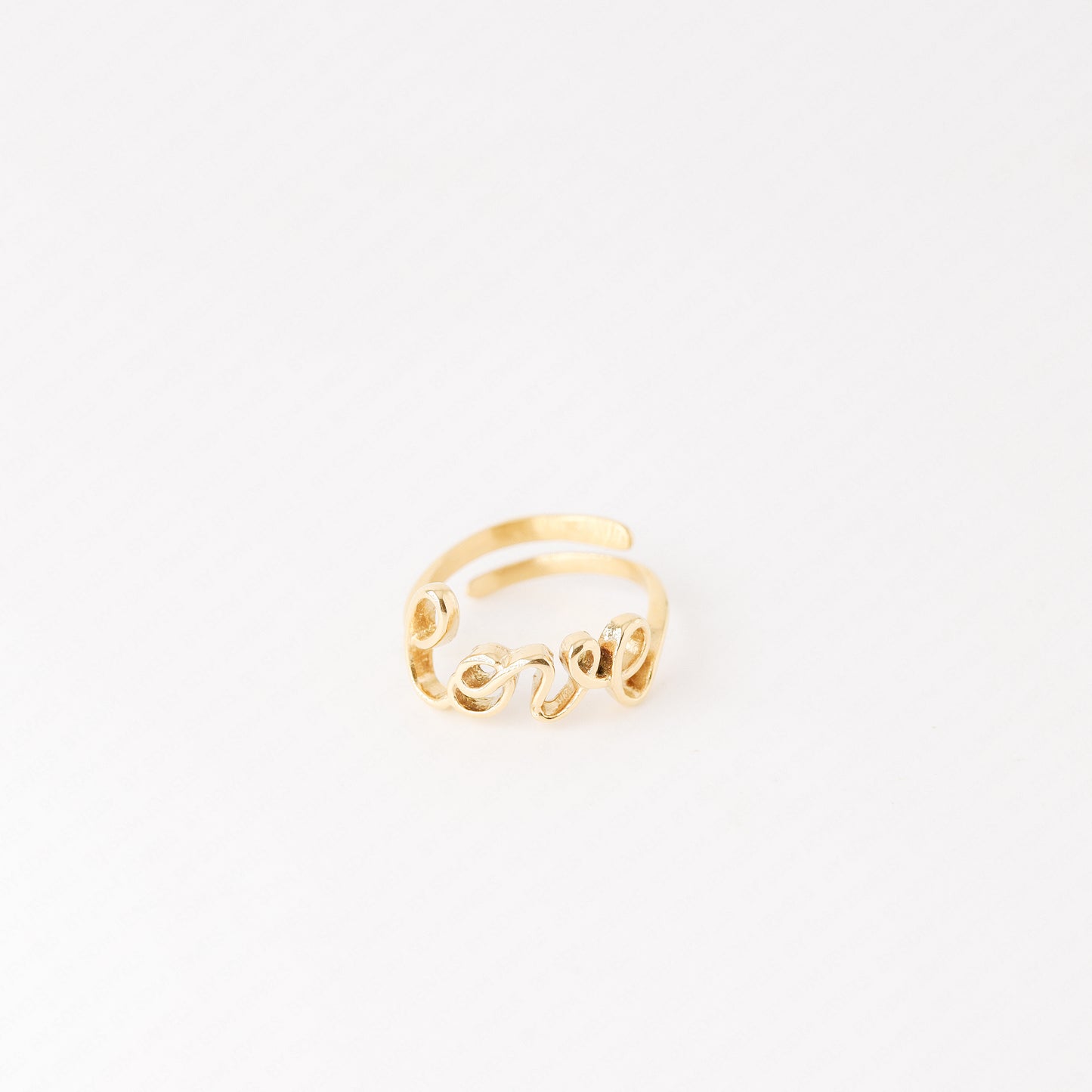 Gold Love Band Ring • Dainty Love Script Ring Women • Minimalist Love Word Ring • Cursive Love Ring • Small Promise Ring Gold • BYSDMJEWELS