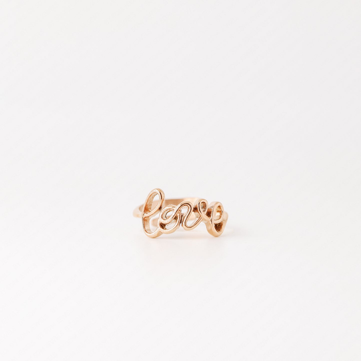 Gold Love Band Ring • Dainty Love Script Ring Women • Minimalist Love Word Ring • Cursive Love Ring • Small Promise Ring Gold • BYSDMJEWELS