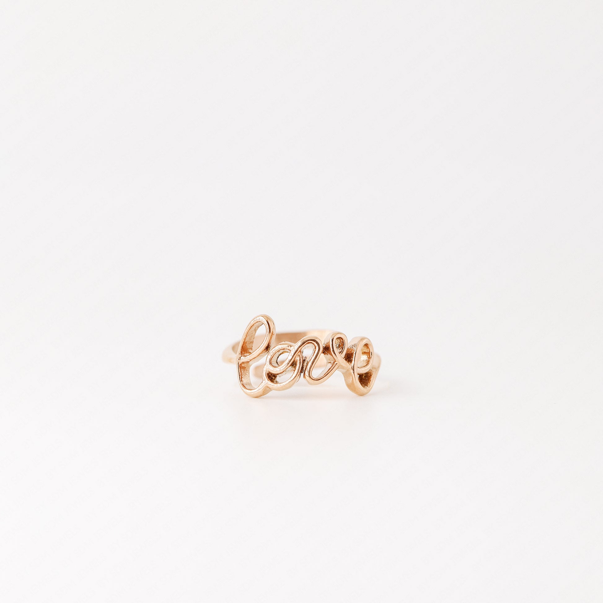 Gold Love Band Ring • Dainty Love Script Ring Women • Minimalist Love Word Ring • Cursive Love Ring • Small Promise Ring Gold • BYSDMJEWELS