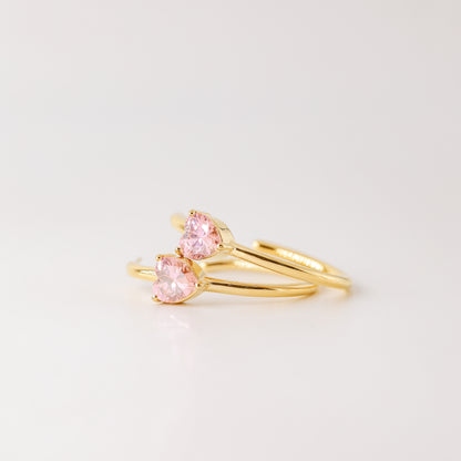 Diamond Heart Earrings • Love Heart Hoops Perfect for Stacking Earrings • Perfect Gift for Girlfriend • BYSDMJEWELS