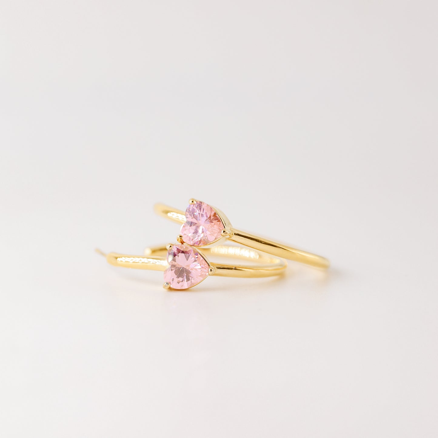 Diamond Heart Earrings • Love Heart Hoops Perfect for Stacking Earrings • Perfect Gift for Girlfriend • BYSDMJEWELS