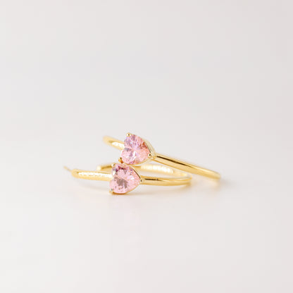 Diamond Heart Earrings • Love Heart Hoops Perfect for Stacking Earrings • Perfect Gift for Girlfriend • BYSDMJEWELS