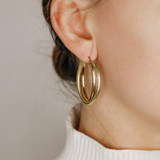 Gold Hoop Earrings • Large Big Hoop Earring • Circle Endless Huggie Hoop • Perfect Gift for Girlfriend • BYSDMJEWELS