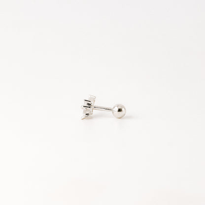 Dainty Gold Tiny Flower Earrings, Four Petals Flower Stud, Tiny Sparkly CZ Studs, Cartilage Earrings, Minimalist Earrings, Piercing Earrings