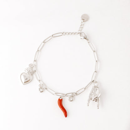 Italian Lucky Horn Bracelet • Malocchio Bracelet • Hand Gestures Bracelet • Lucky Charm Bracelet • Cornetto Napoletano • BYSDMJEWELS