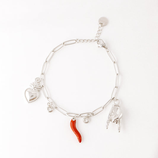 Italian Lucky Horn Bracelet • Malocchio Bracelet • Hand Gestures Bracelet • Lucky Charm Bracelet • Cornetto Napoletano • BYSDMJEWELS