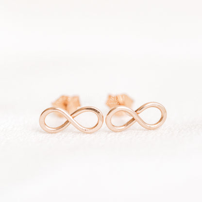 Tiny Infinity Stud Earrings Delicate 925 Sterling Silver 8 Earrings 9mm Infinity Stud Earrings Symbol of Eternity Earrings Gift for Her