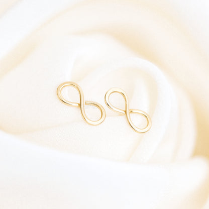 Tiny Infinity Stud Earrings Delicate 925 Sterling Silver 8 Earrings 9mm Infinity Stud Earrings Symbol of Eternity Earrings Gift for Her