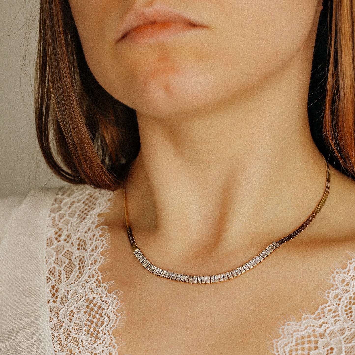 Tennis Snake Chain • Thick Snake Chain • Diamond CZ Necklace • Zircon Layered Choker • WATERPROOF • BYSDMJEWELS