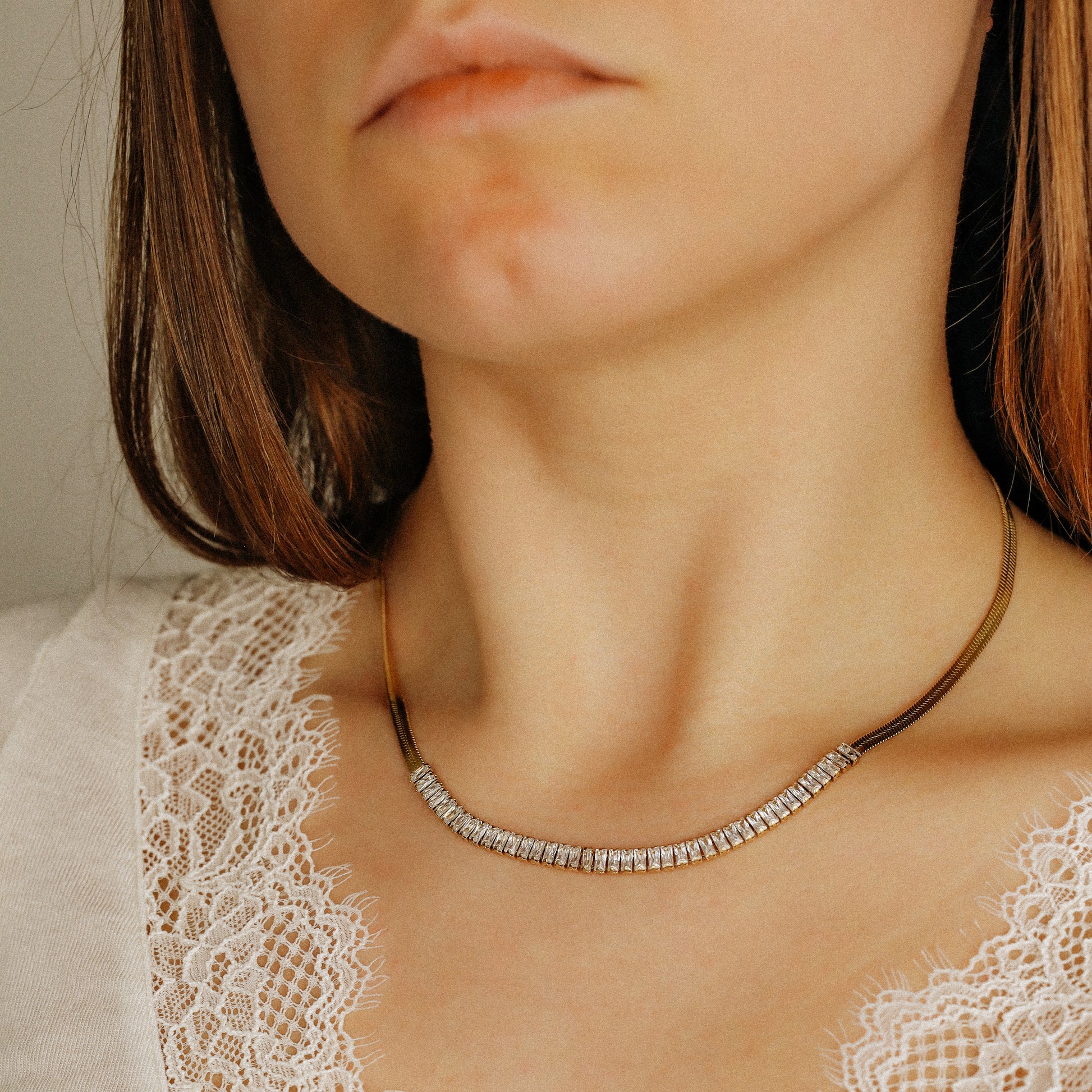 Tennis Snake Chain • Thick Snake Chain • Diamond CZ Necklace • Zircon Layered Choker • WATERPROOF • BYSDMJEWELS