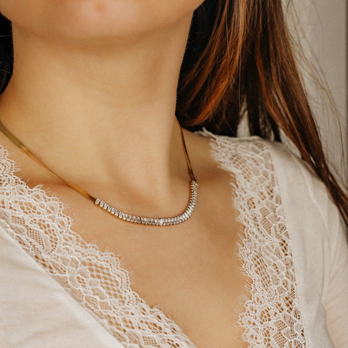 Tennis Snake Chain • Thick Snake Chain • Diamond CZ Necklace • Zircon Layered Choker • WATERPROOF • BYSDMJEWELS