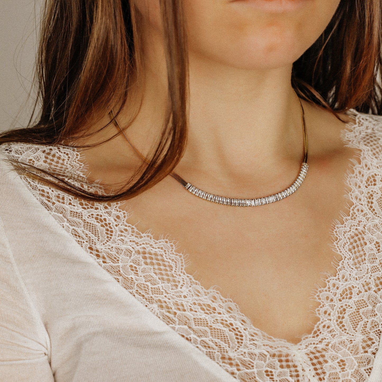 Tennis Snake Chain • Thick Snake Chain • Diamond CZ Necklace • Zircon Layered Choker • WATERPROOF • BYSDMJEWELS