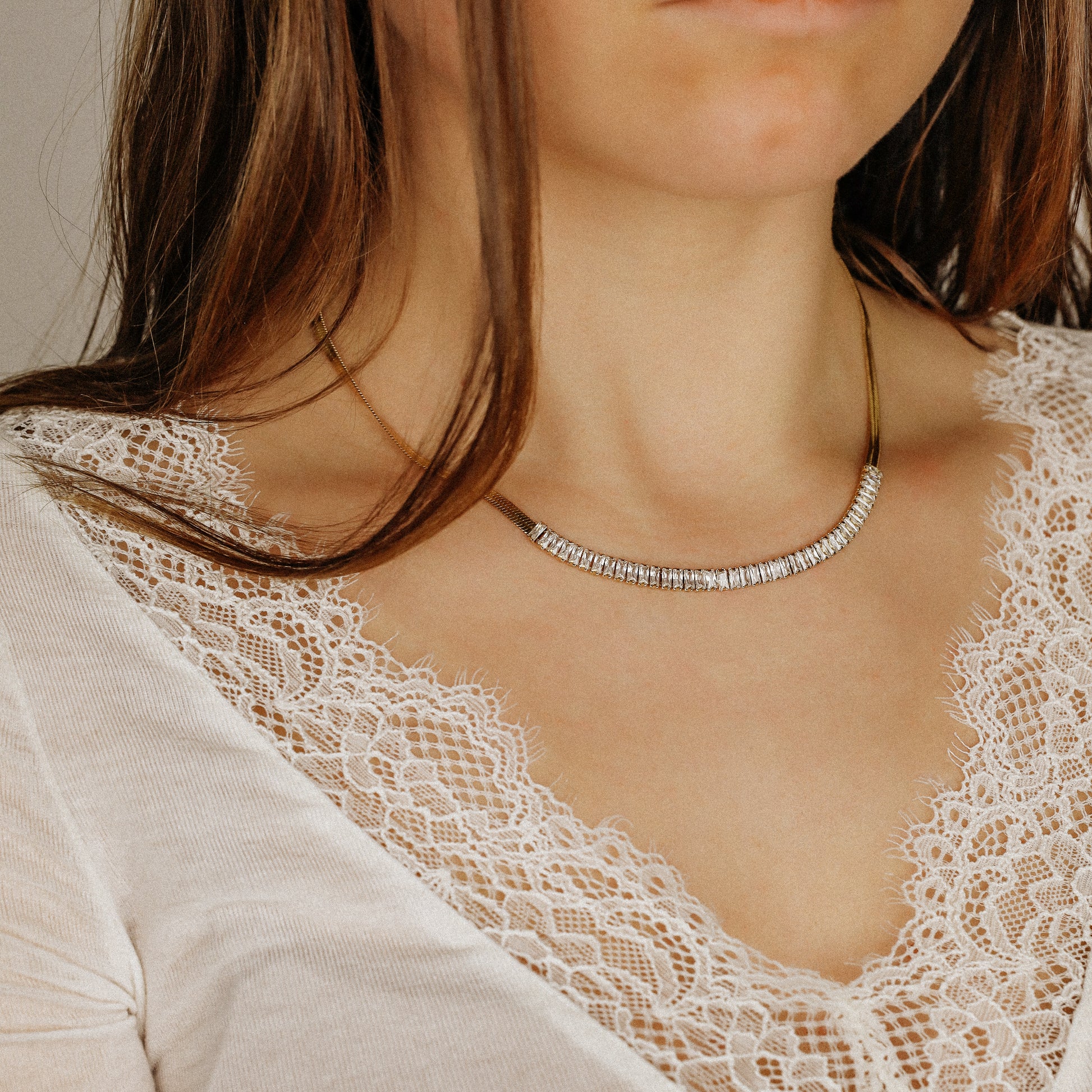 Tennis Snake Chain • Thick Snake Chain • Diamond CZ Necklace • Zircon Layered Choker • WATERPROOF • BYSDMJEWELS