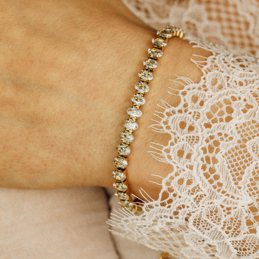Oval Tennis Bracelet • Gold Tennis Bracelet • Diamond Bracelet • Dainty Bracelet • Gift for Her • CZ Tennis Bracelet • BYSDMJEWELS