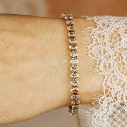 Oval Tennis Bracelet • Gold Tennis Bracelet • Diamond Bracelet • Dainty Bracelet • Gift for Her • CZ Tennis Bracelet • BYSDMJEWELS