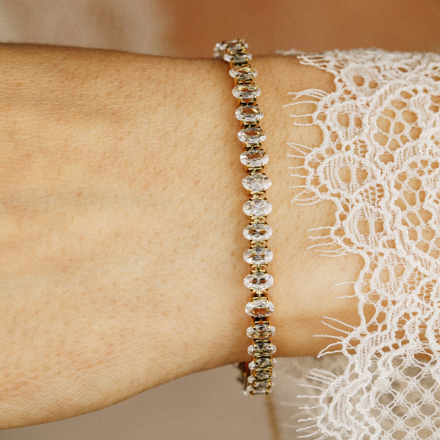 Oval Tennis Bracelet • Gold Tennis Bracelet • Diamond Bracelet • Dainty Bracelet • Gift for Her • CZ Tennis Bracelet • BYSDMJEWELS