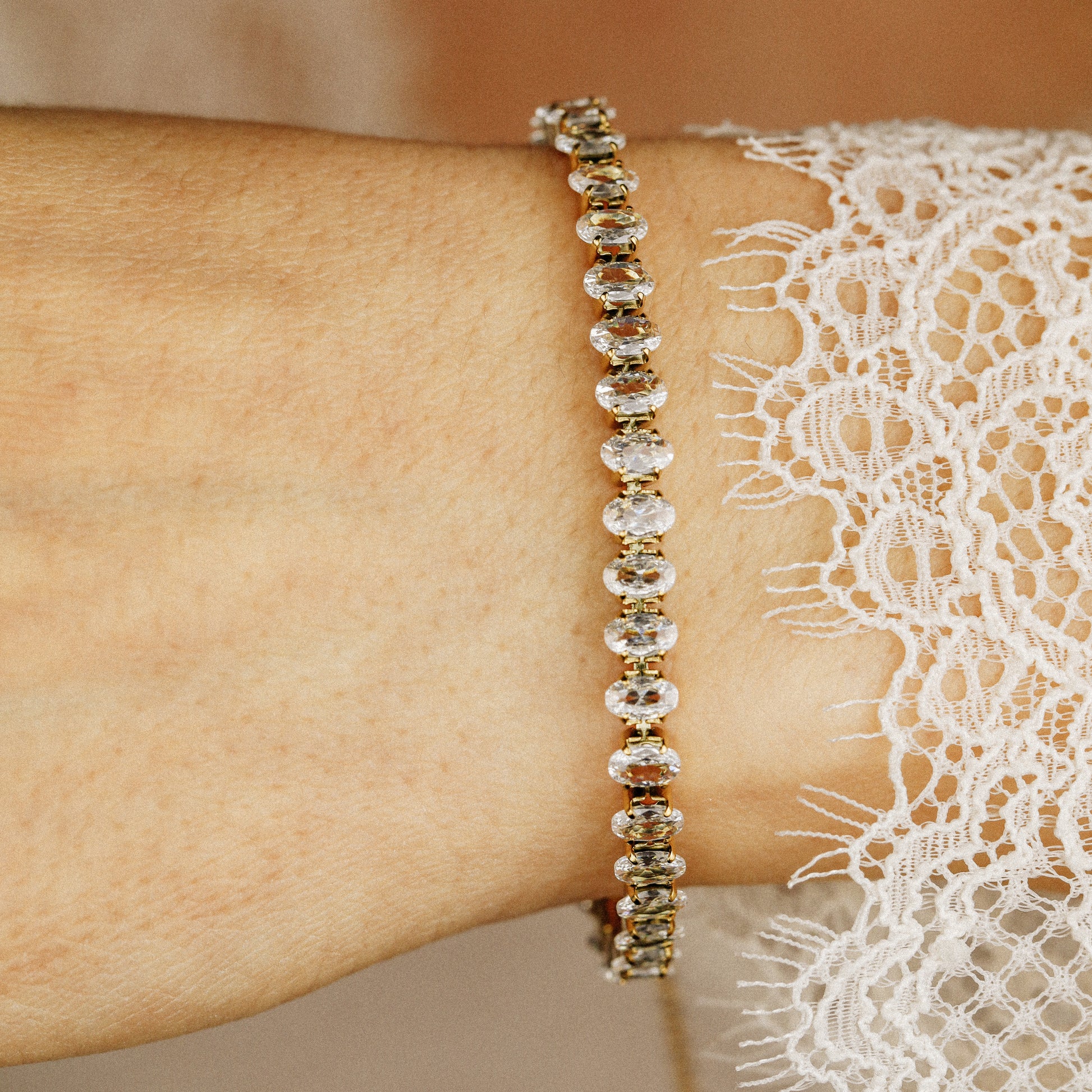 Oval Tennis Bracelet • Gold Tennis Bracelet • Diamond Bracelet • Dainty Bracelet • Gift for Her • CZ Tennis Bracelet • BYSDMJEWELS
