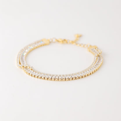 Baguette Tennis Bracelet • Gold Tennis Bracelet • Diamond Bracelet • Dainty Bracelet • Gift for Her • CZ Tennis Bracelet • BYSDMJEWELS