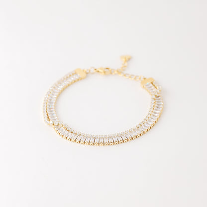 Baguette Tennis Bracelet • Gold Tennis Bracelet • Diamond Bracelet • Dainty Bracelet • Gift for Her • CZ Tennis Bracelet • BYSDMJEWELS