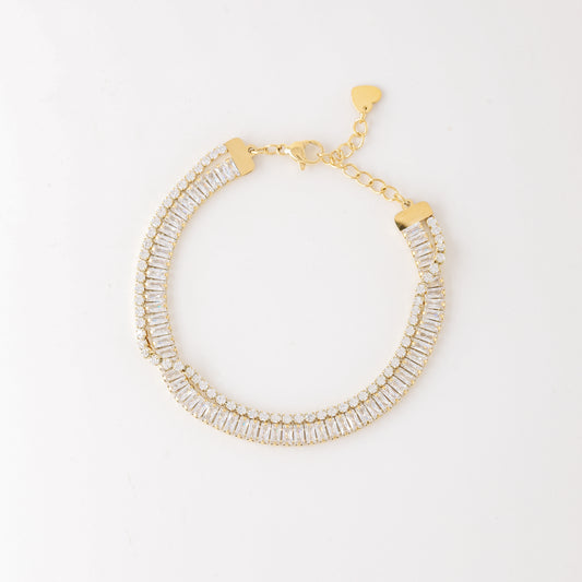 Baguette Tennis Bracelet • Gold Tennis Bracelet • Diamond Bracelet • Dainty Bracelet • Gift for Her • CZ Tennis Bracelet • BYSDMJEWELS