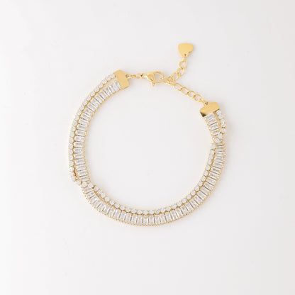 Baguette Tennis Bracelet • Gold Tennis Bracelet • Diamond Bracelet • Dainty Bracelet • Gift for Her • CZ Tennis Bracelet • BYSDMJEWELS