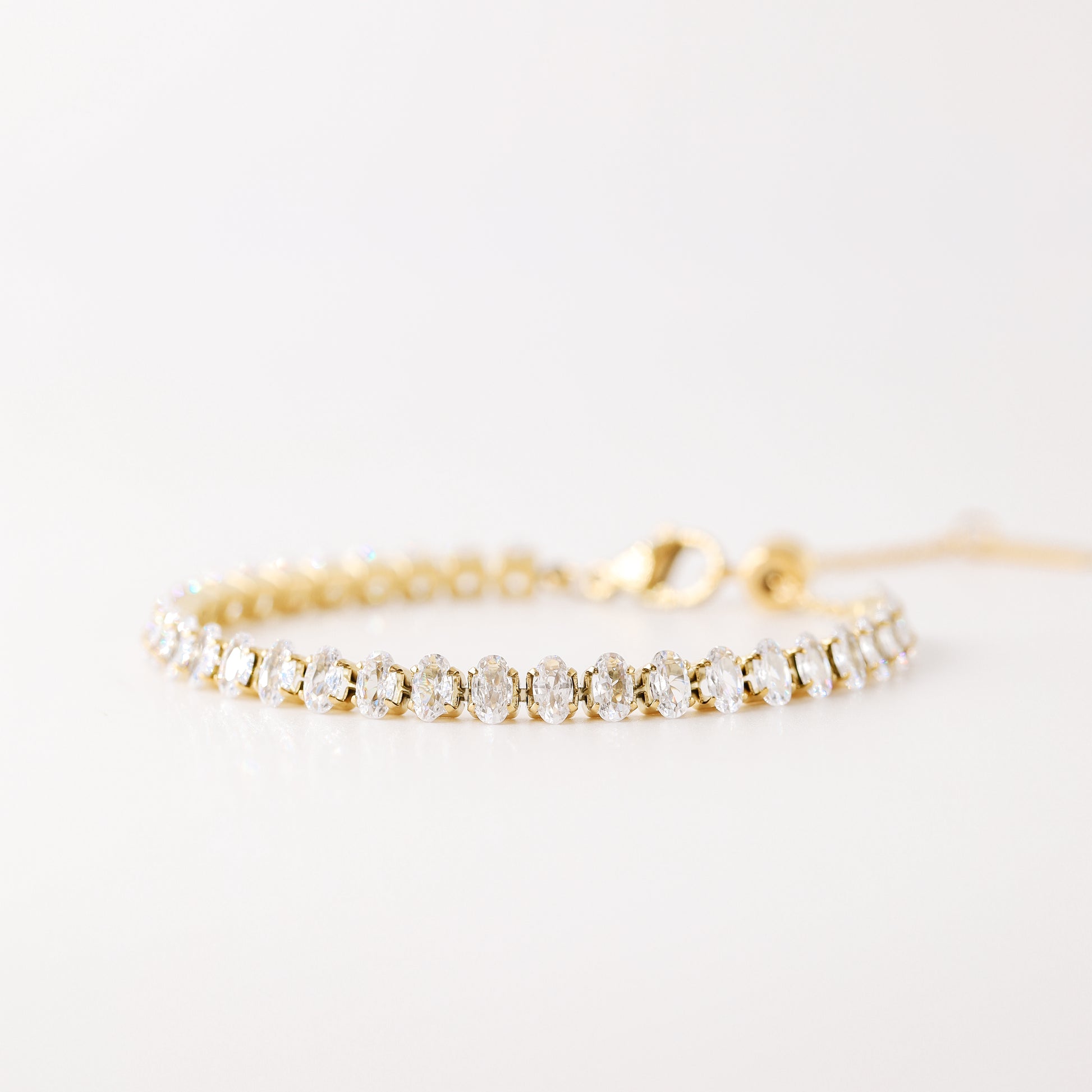 Oval Tennis Bracelet • Gold Tennis Bracelet • Diamond Bracelet • Dainty Bracelet • Gift for Her • CZ Tennis Bracelet • BYSDMJEWELS
