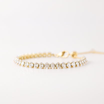 Oval Tennis Bracelet • Gold Tennis Bracelet • Diamond Bracelet • Dainty Bracelet • Gift for Her • CZ Tennis Bracelet • BYSDMJEWELS