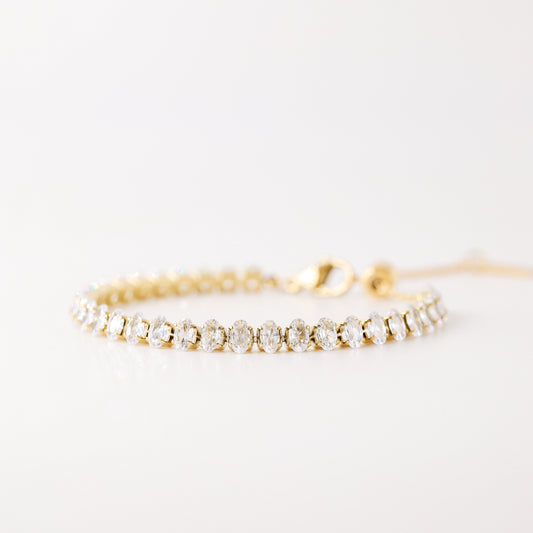 Oval Tennis Bracelet • Gold Tennis Bracelet • Diamond Bracelet • Dainty Bracelet • Gift for Her • CZ Tennis Bracelet • BYSDMJEWELS