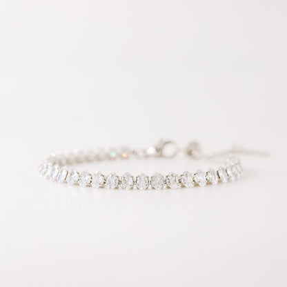 Oval Tennis Bracelet • Gold Tennis Bracelet • Diamond Bracelet • Dainty Bracelet • Gift for Her • CZ Tennis Bracelet • BYSDMJEWELS