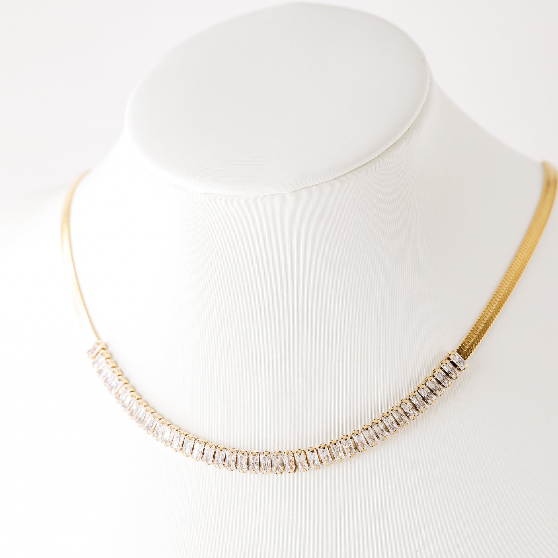 Tennis Snake Chain • Thick Snake Chain • Diamond CZ Necklace • Zircon Layered Choker • WATERPROOF • BYSDMJEWELS