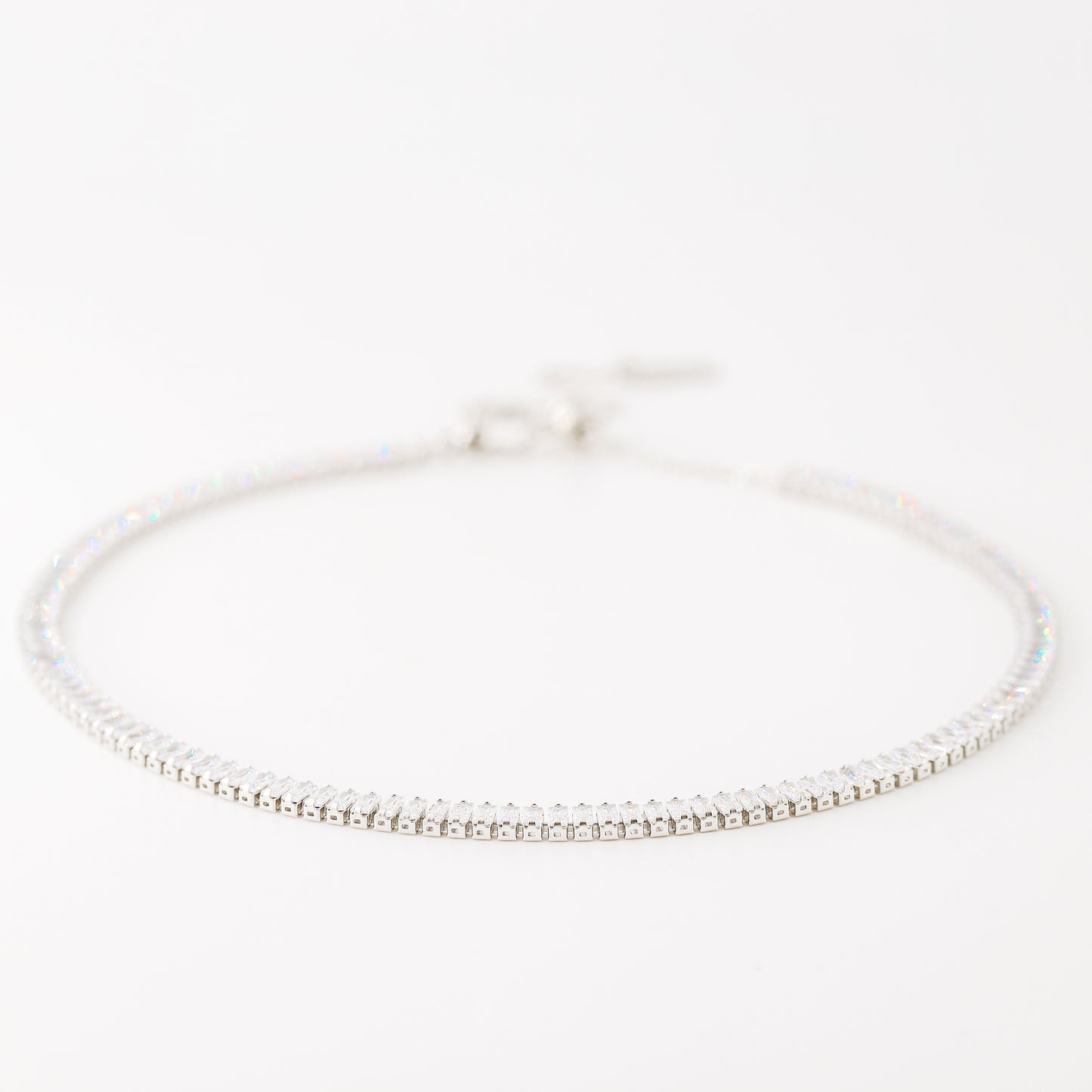 Tennis Baguette Necklace • Cubic Zirconia Choker • Diamond Tennis Necklace • Diamond Necklace Gift • Gold Diamond Chain • BYSDMJEWELS