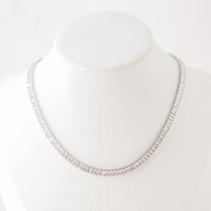 Tennis Baguette Necklace • Cubic Zirconia Choker • Diamond Tennis Necklace • Diamond Necklace Gift • Gold Diamond Chain • BYSDMJEWELS