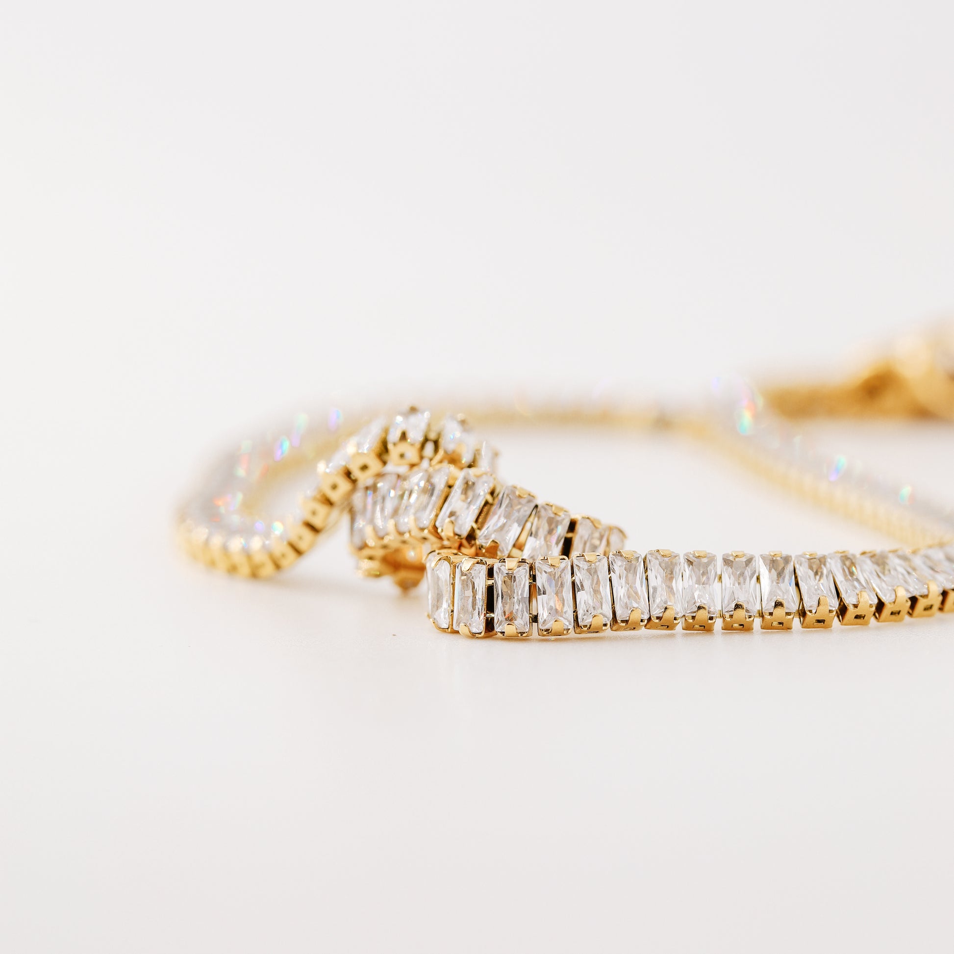 Tennis Baguette Necklace • Cubic Zirconia Choker • Diamond Tennis Necklace • Diamond Necklace Gift • Gold Diamond Chain • BYSDMJEWELS