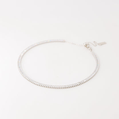 Tennis Baguette Necklace • Cubic Zirconia Choker • Diamond Tennis Necklace • Diamond Necklace Gift • Gold Diamond Chain • BYSDMJEWELS