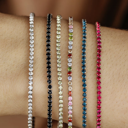 Rose Gold 2mm Clear Tennis Bracelet