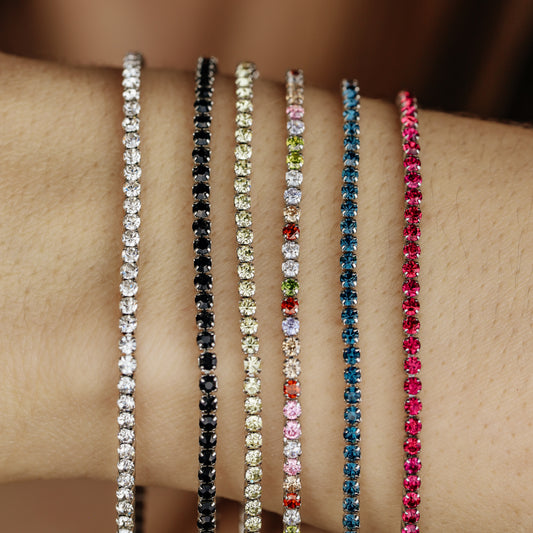 2mm Tennis Bracelet • Rainbow Tennis Bracelet • Dainty Bracelet • Diamond Bracelet • Gift for Her • Minimalist Bracelet • BYSDMJEWELS