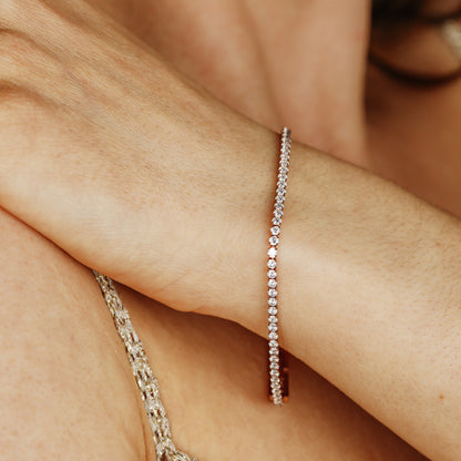 Rose Gold 2mm Clear Tennis Bracelet