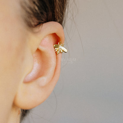 Gold Bee Ear Cuff • Honey Bee Earrings • BYSDMJEWELS