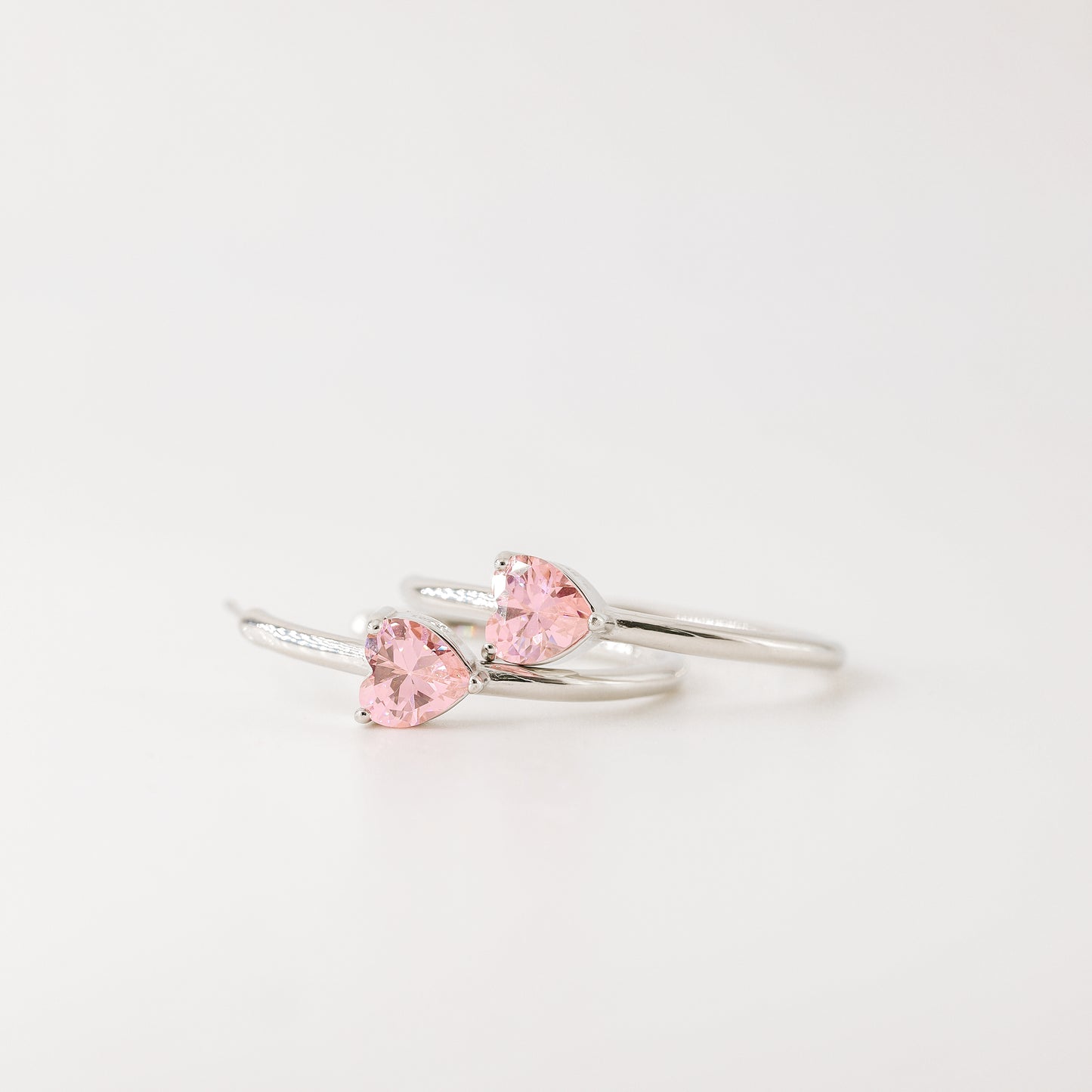 Diamond Heart Earrings • Love Heart Hoops Perfect for Stacking Earrings • Perfect Gift for Girlfriend • BYSDMJEWELS