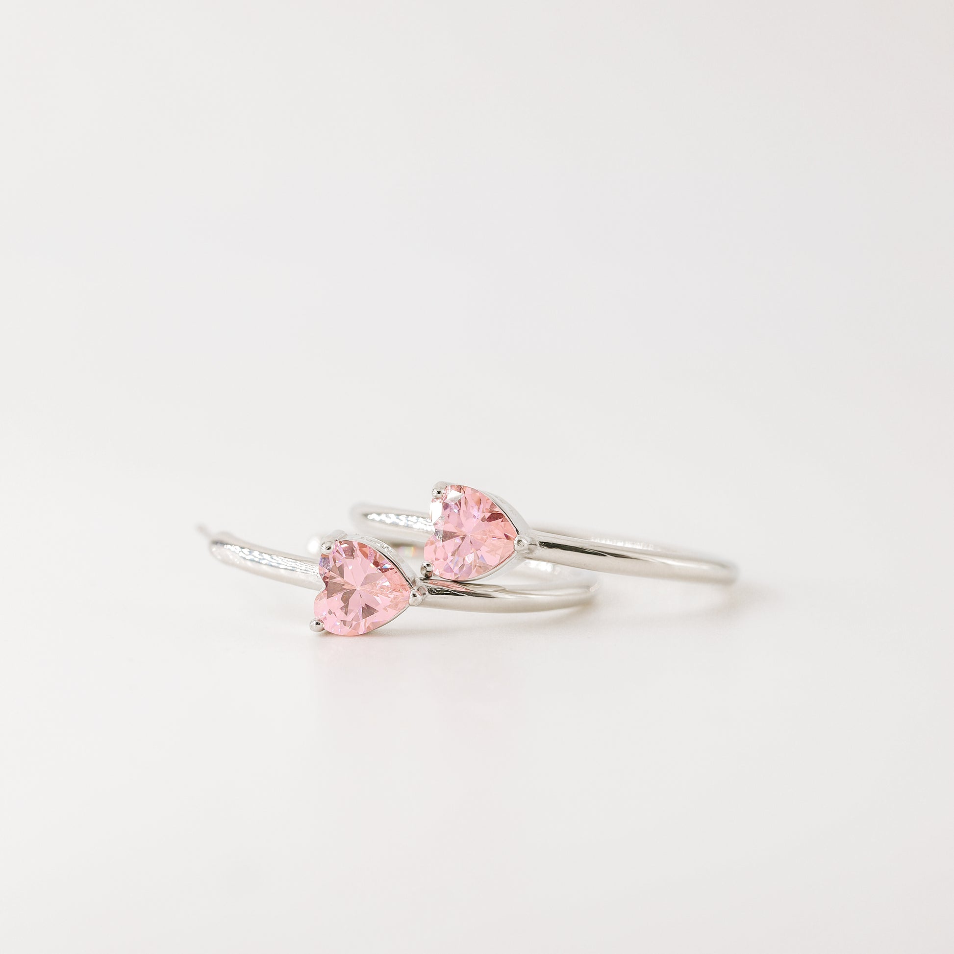 Diamond Heart Earrings • Love Heart Hoops Perfect for Stacking Earrings • Perfect Gift for Girlfriend • BYSDMJEWELS