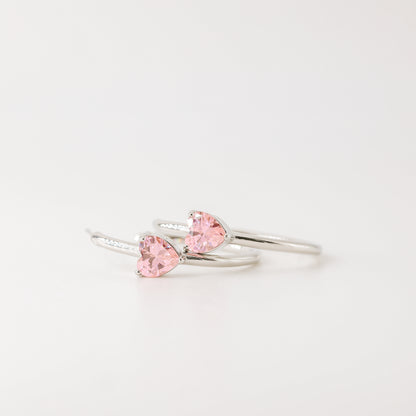 Diamond Heart Earrings • Love Heart Hoops Perfect for Stacking Earrings • Perfect Gift for Girlfriend • BYSDMJEWELS