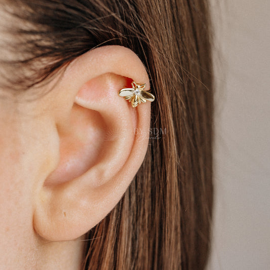 Gold Bee Ear Cuff • Honey Bee Earrings • BYSDMJEWELS